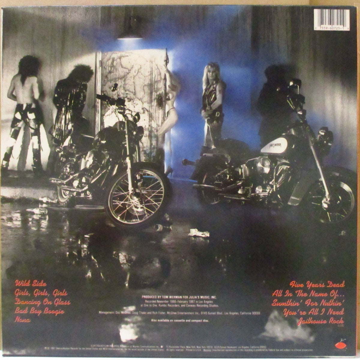 MOTLEY CRUE (モトリー・クルー)  - Girls, Girls, Girls (US オリジナル「黒&赤ラベ」 LP+ソフト紙インナー) '87年4thアルバム