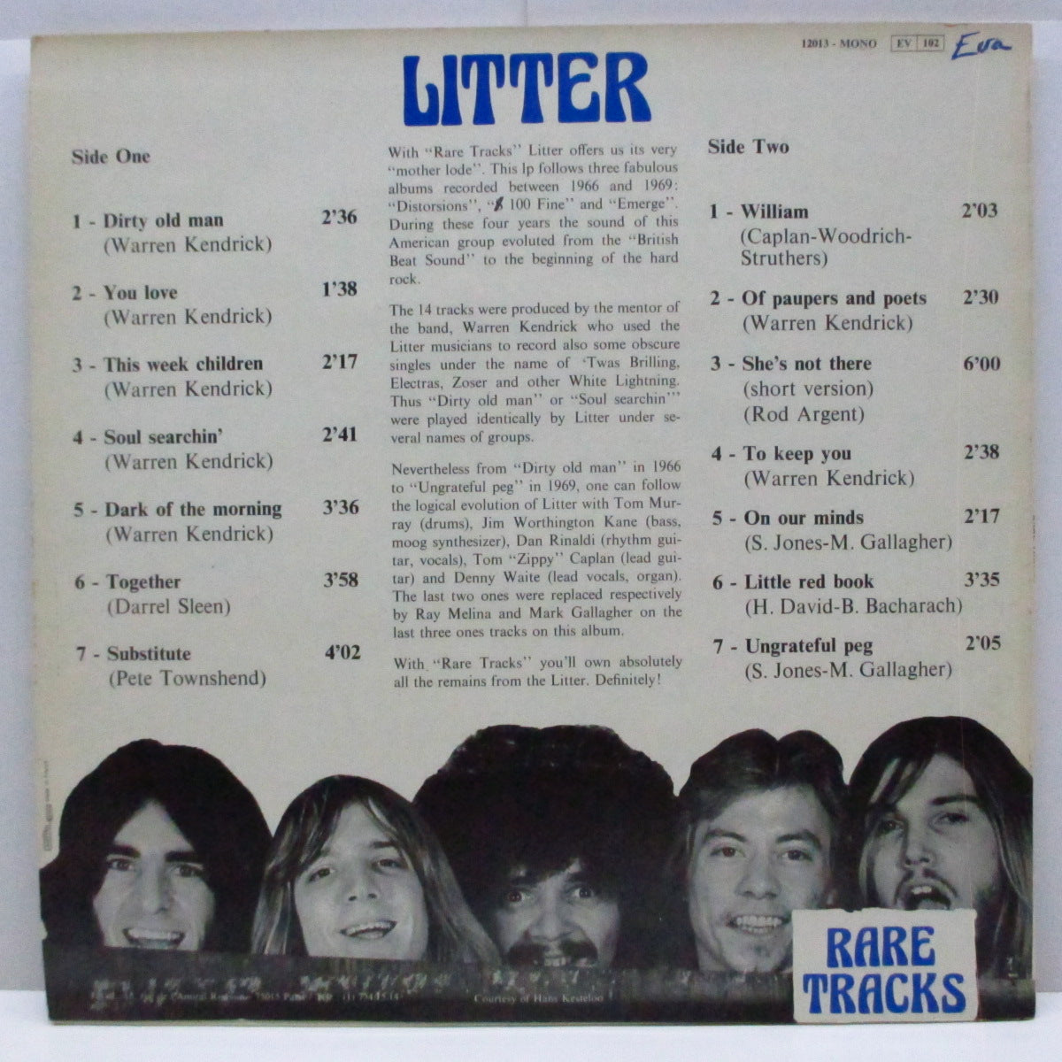 LITTER (リッター)  - Rare Tracks (France オリジナル「モノラル」LP/光沢ジャケ) フランスのみのレアコンピ！