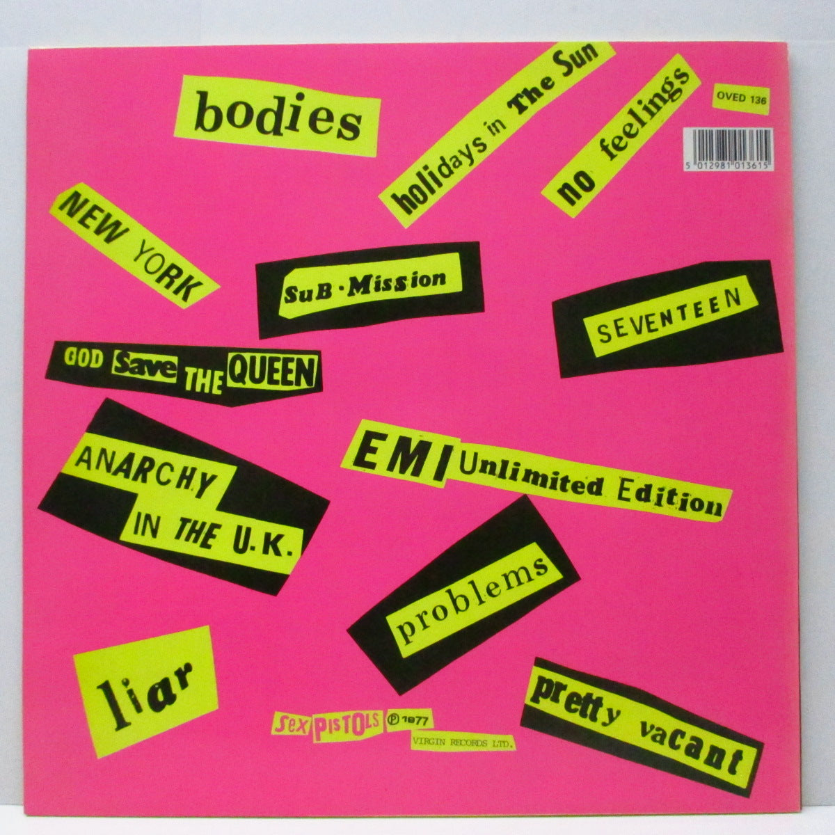 SEX PISTOLS (セックス・ピストルズ)  - Never Mind The Bollocks (UK 80' 再発「グレイラベ」LP+バーコードステッカー有ジャケ/OVED 136)