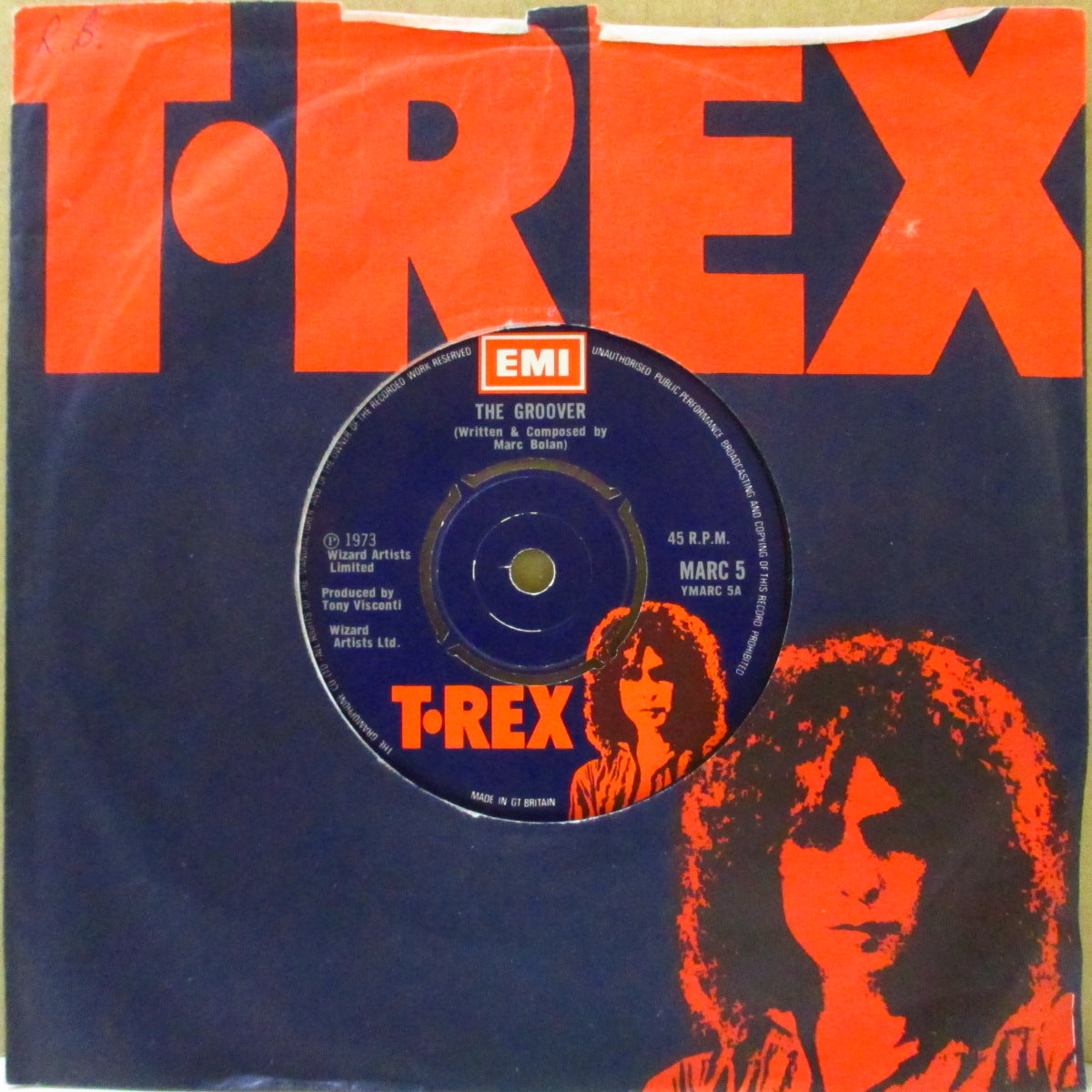 T.REX (Ｔ・レックス)  - The Groover (UK '73 オリジナル「ラウンドセンター」 7インチ+T.REXカンパニースリーブ)