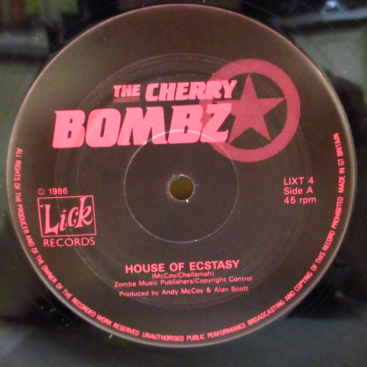 CHERRY BOMBZ (ザ・チェリー・ボムズ)  - The House Of Ecstasy +2 (UK '86 オリジナル3曲入り 12インチ)
