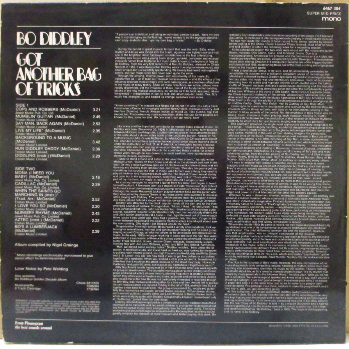 BO DIDDLEY (ボ・ディドリー)  - Got Another Bag of Tricks 'UK '72 オリジナル・モノラル LP/両面コーティング・ジャケ) 裏ベスト的内容の全14曲！