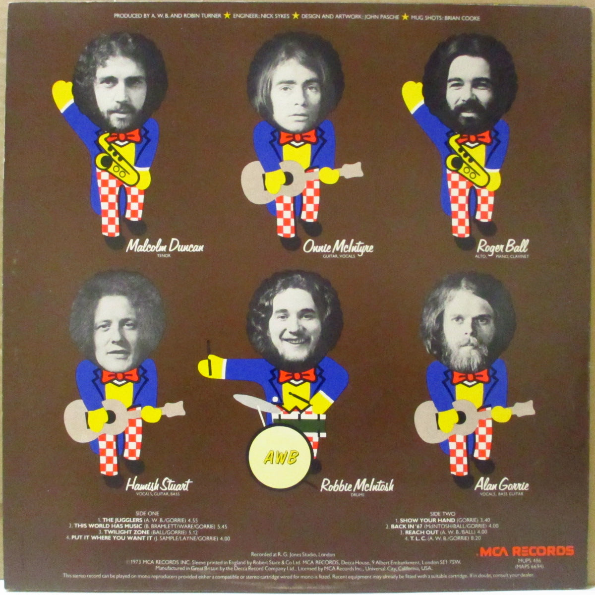 AVERAGE WHITE BAND (アヴェレイジ・ホワイト・バンド)  - Show Your Hand (UK '73 初回品番「MUPS-486」黒ラベ・オリジナル・ステレオ LP) 1st アルバム英初回盤。