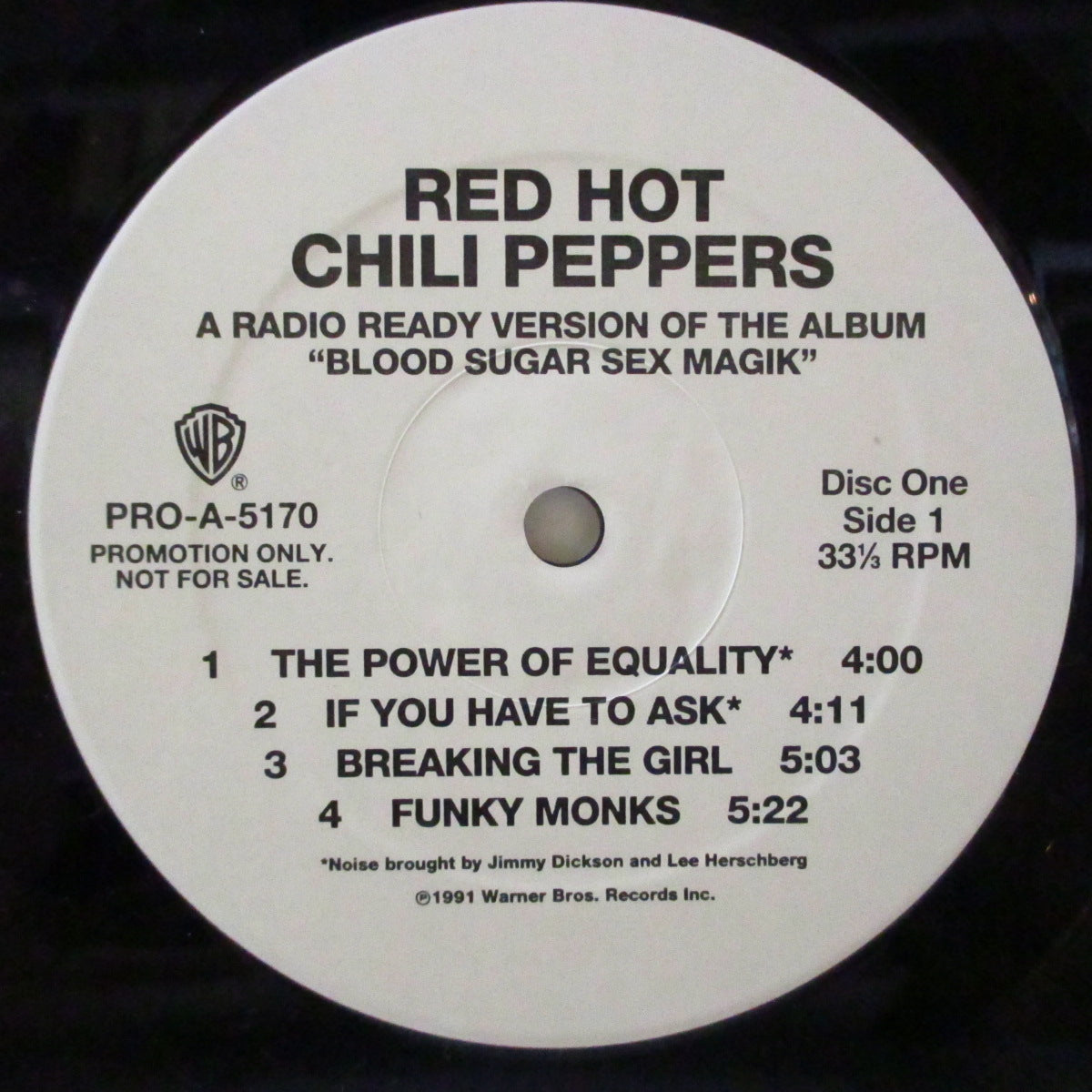 RED HOT CHILI PEPPERS (レッド・ホット・チリ・ペッパーズ)  - A Radio Ready Version Of The Album "Blood Sugar Sex Magik" (US プロモ 2xLP+インサート/レアステッカー付き光沢プレーン見開きジャケ) プロモ用 '91年5thアルバム