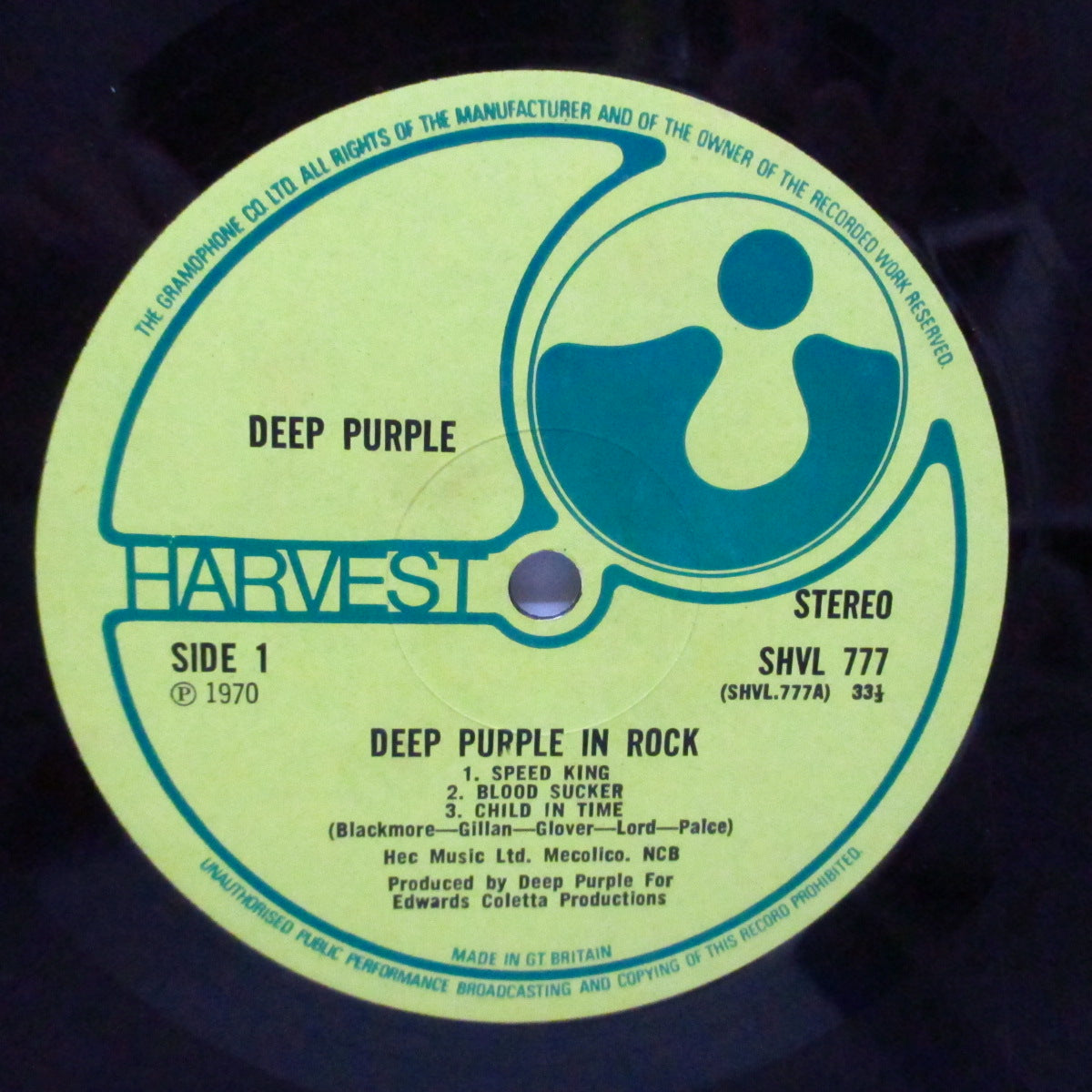DEEP PURPLE (ディープ・パープル)  - Deep Purple In Rock (UK 初回オリジナル「EMIロゴ無、グラモフォンリム緑ラベ」LP/表面コーティング見開ジャケ「A2/B1」)