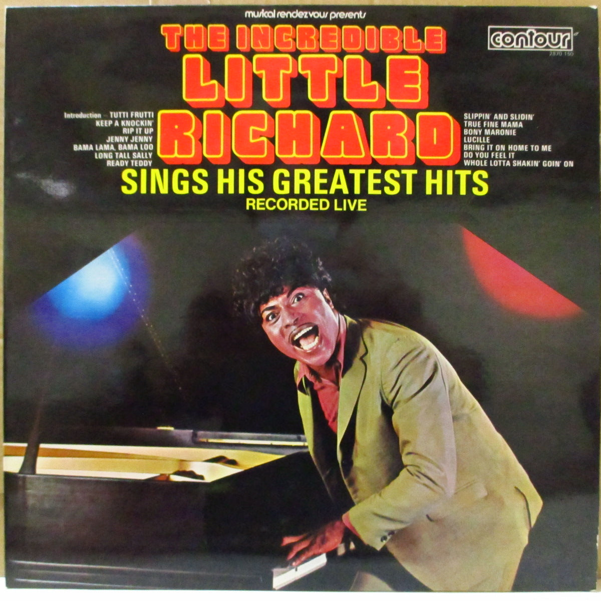LITTLE RICHARD (リトル・リチャード)  - The Incredible Little Richard Sings His Greatest Hits Recorded Live (UK 70's 再発ステレオLP/両面コーティング・ジャケ)'65〜'66年米ライブ14曲！