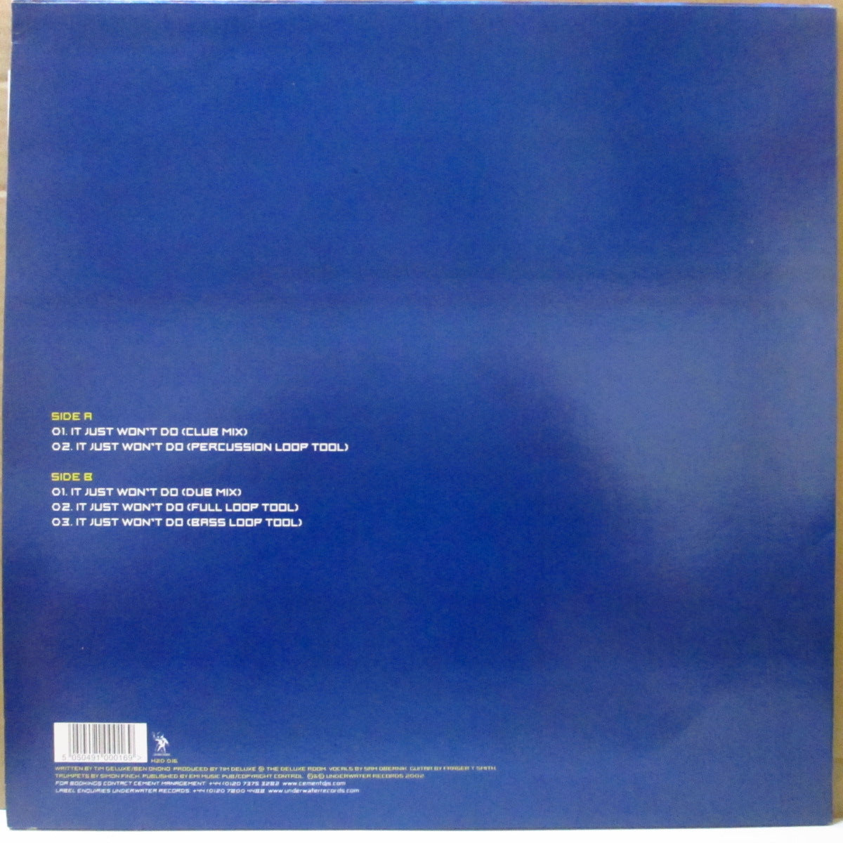 TIM DELUXE Featuring SAM OBERNIK (ティム・デラックス / サム・オーバニック)  - It Just Won't Do (UK オリジナル5バージョン入り180グラム重量 12インチ) '02年シングル