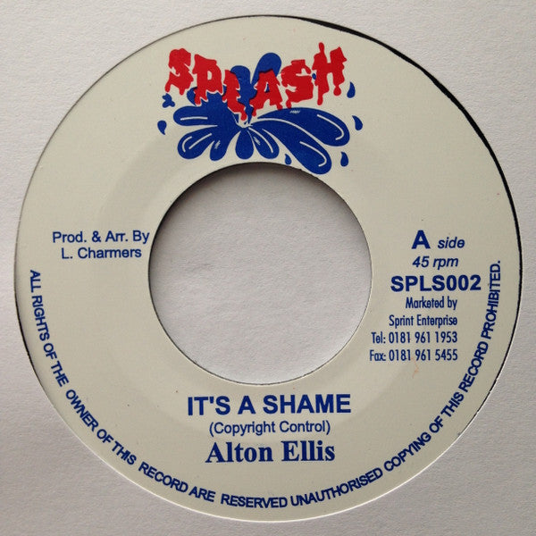ALTON ELLIS / Lloyd Charmers (アルトン・エリス / ロイド・チャーマーズ)  - It's A Shame / Dub Of Shame (UK 限定再発 7"/New)