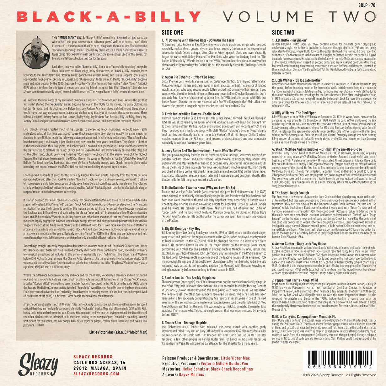 V.A. (50's & 60's ブラック・ロックンロール・コンピ)  - Black-a-Billy Vol. 2 (スペイン限定 アナログ LP/ New)
