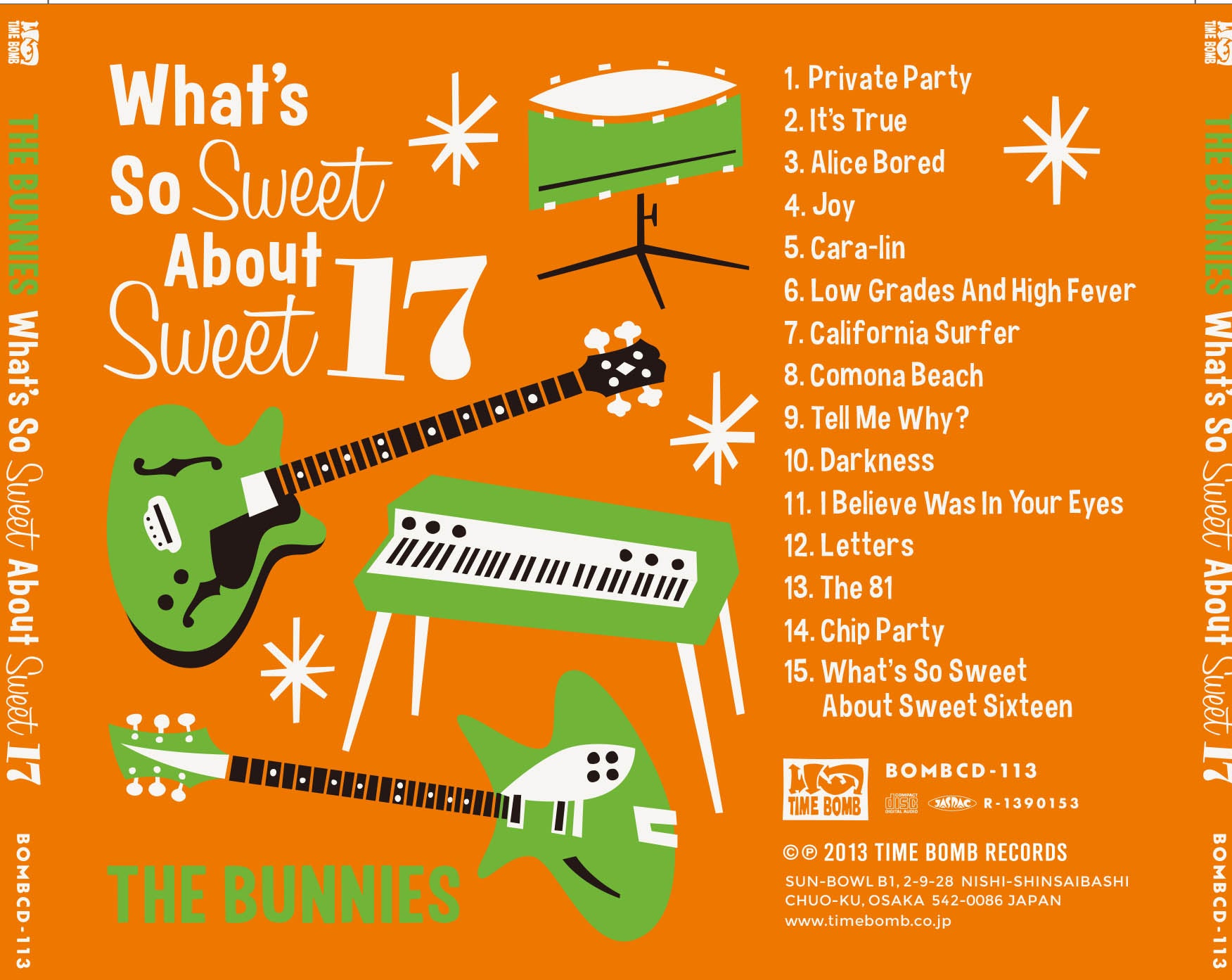 BUNNIES, THE (ザ・バニーズ) - What's So Sweet About Sweet 17 (Japan タイムボム  限定 CD/New) 残少！'13年サード・アルバム。完売御礼