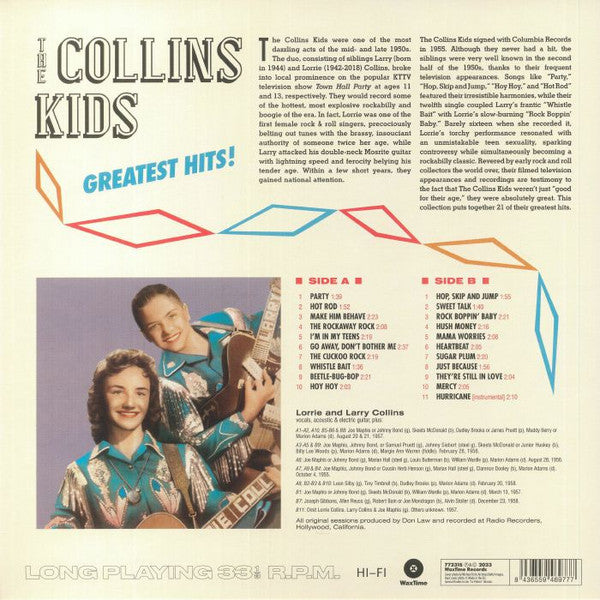 COLLINS KIDS (コリンズキッズ)  - Greatest Hits ! (EU 限定リリース・アナログ LP/New)姉弟ロカビリーデュオ'56〜'58年コロンビア社黄金期のベスト！