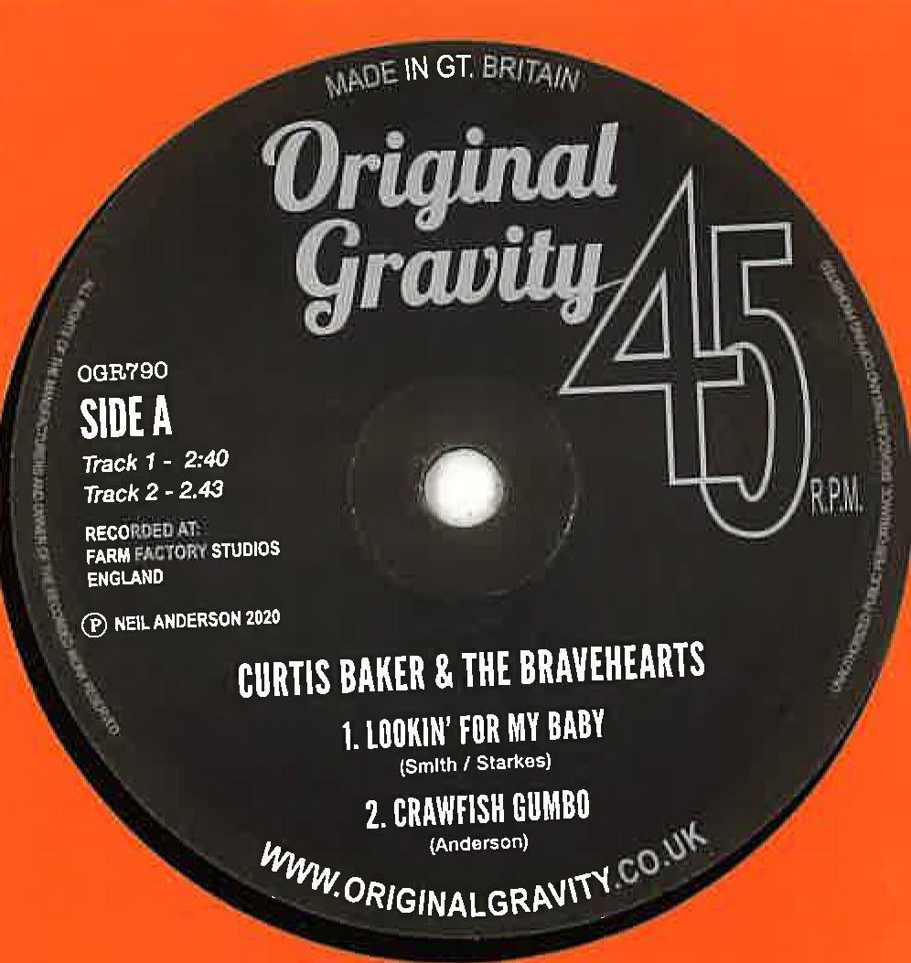 CURTIS BAKER & THE BRAVEHEARTS (カーティス・ベイカー＆ブレーヴハーツ)  - Lookin' For My Baby + 3 (UK 限定 4曲入り7"EP/New)