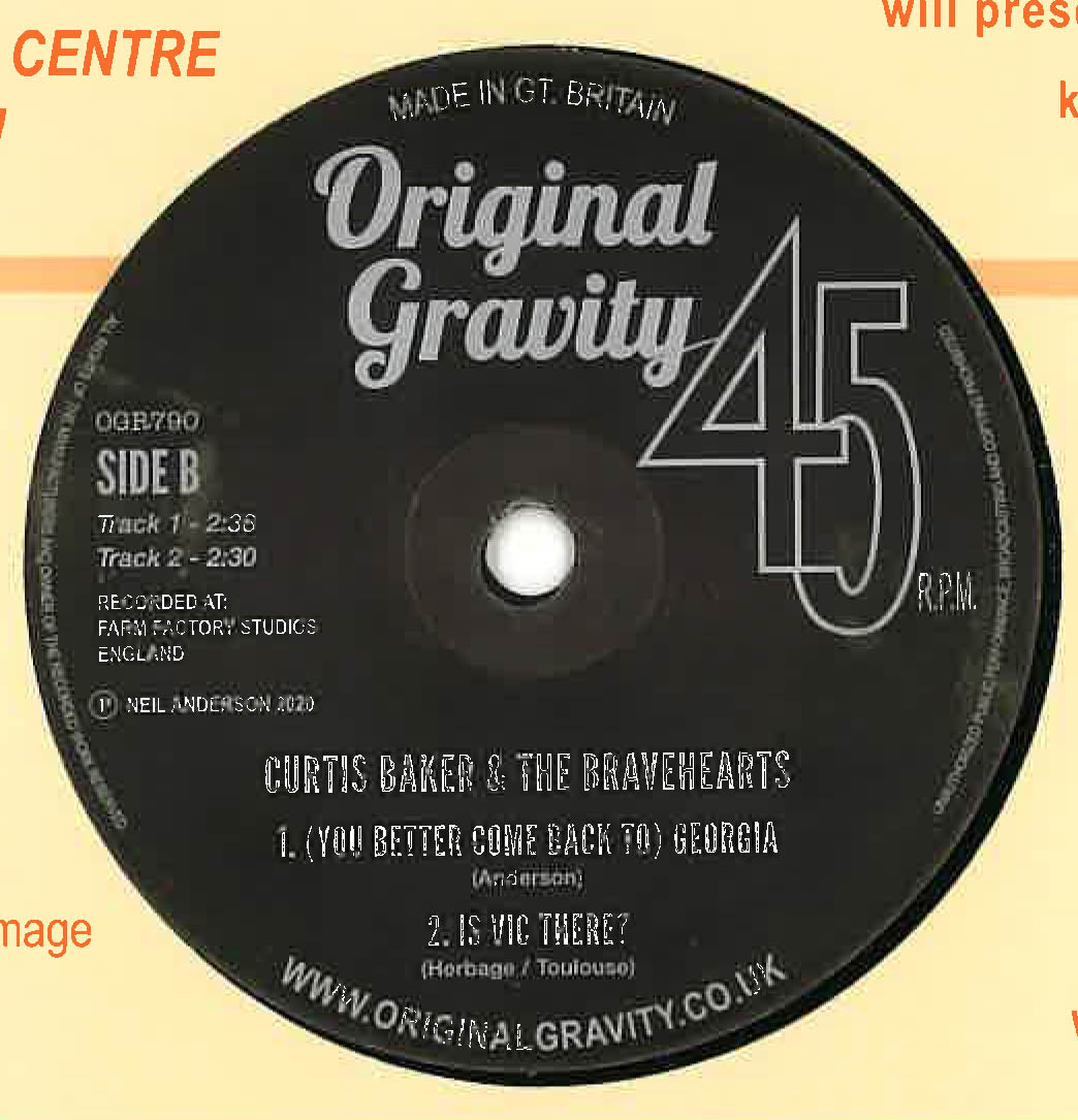 CURTIS BAKER & THE BRAVEHEARTS (カーティス・ベイカー＆ブレーヴハーツ)  - Lookin' For My Baby + 3 (UK 限定 4曲入り7"EP/New)