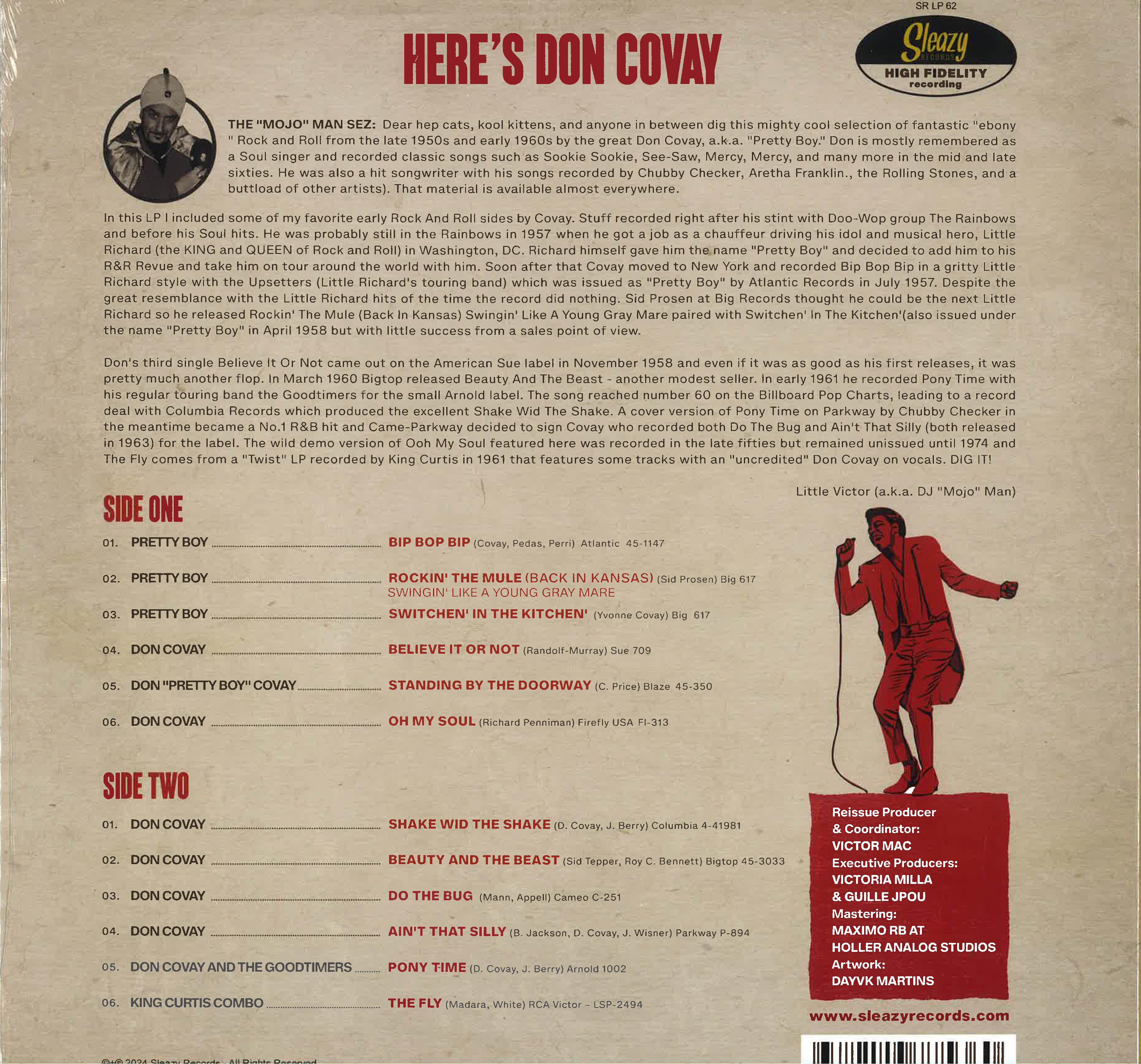 DON COVAY : PRETTY BOY (ドン・コヴェイ : プリティボーイ)  - Here's Don Covay (EU 限定アナログ LP/New) 初期ブラックR&R期レアシングル編集コンピ！