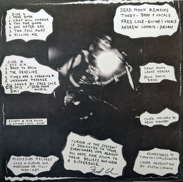 DEAD MOON (デッドムーン)  - Crack in the System (US 限定リマスター再発モノラル LP/ New) 米カルトガレージ'94年6作目アルバム