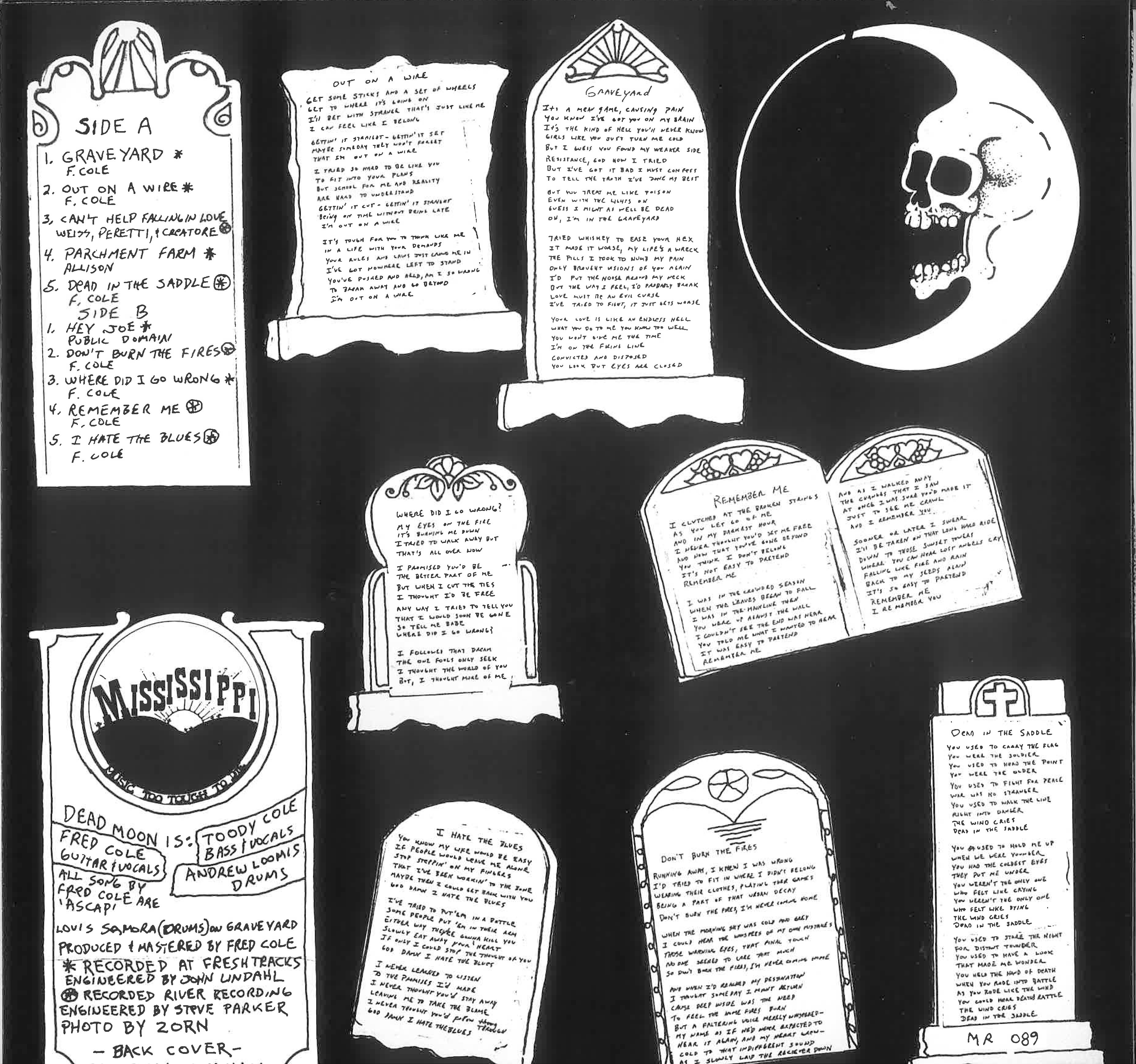 DEAD MOON (デッドムーン)  - In The Graveyard (US 限定リマスター再発モノラル LP/ New) 米カルトガレージ '88年デビュー・アルバム