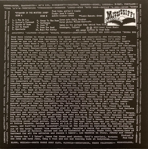 DEAD MOON (デッドムーン)  - Stranded in the Mystery Zone (US 限定リマスター再発モノラル LP/ New) 米カルトガレージ91年4作目アルバム