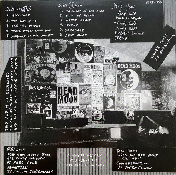 DEAD MOON (デッドムーン)  - Trash & Burn (US 限定リマスター再発モノラル LP/ New) 米カルトガレージ'01年9作目アルバム