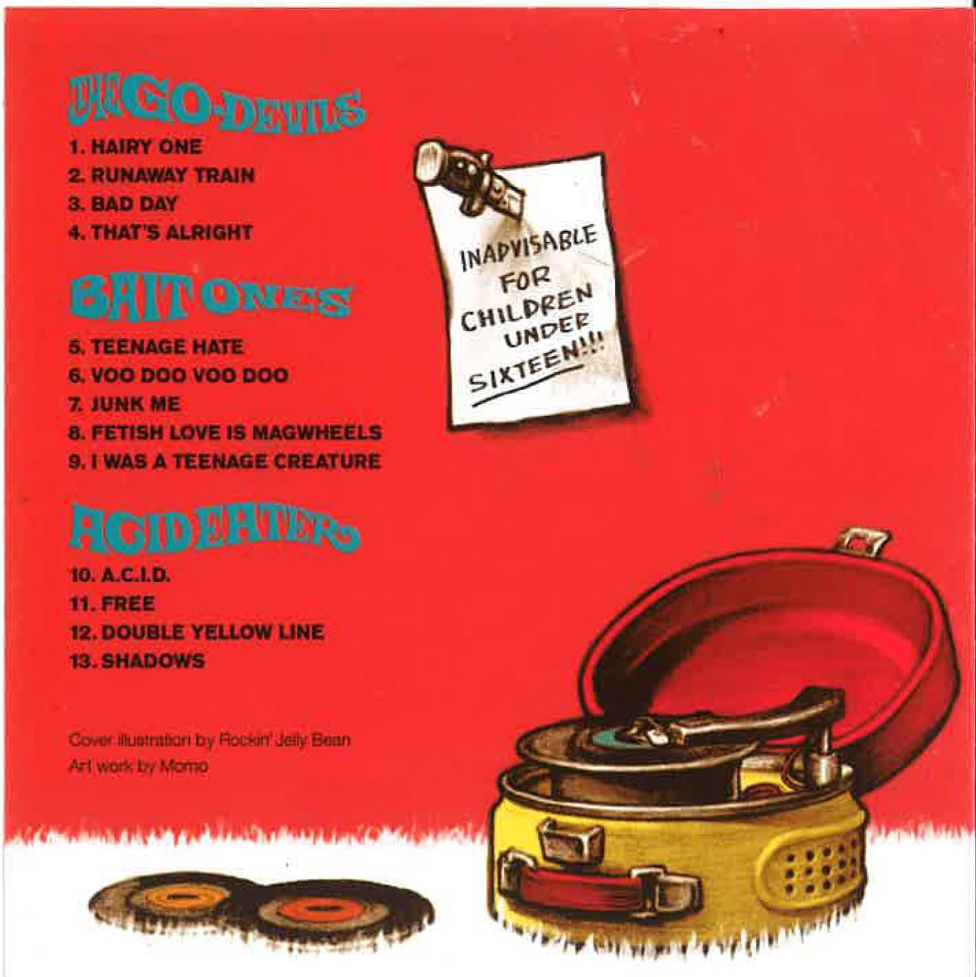 V.A.(ACID EATER/ BAITONES/ GO-DEVILS 関西ガレージコンピ) - Demonic Freak Scene (Japan  タイムボム限定 CD/New) 秘境関西ガレージ3バンド・コンピ。ジャケはロッキンジェリービーン