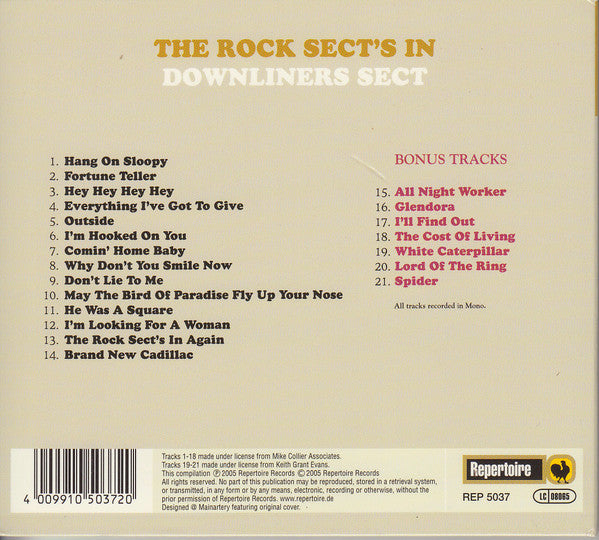 DOWNLINERS SECT (ダウンライナーズ・セクト)  - The Rock Sect's In (ドイツ限定ボーナス入り再発デジパック・モノラルCD)英MODビートレジェンド '66年サードアルバム