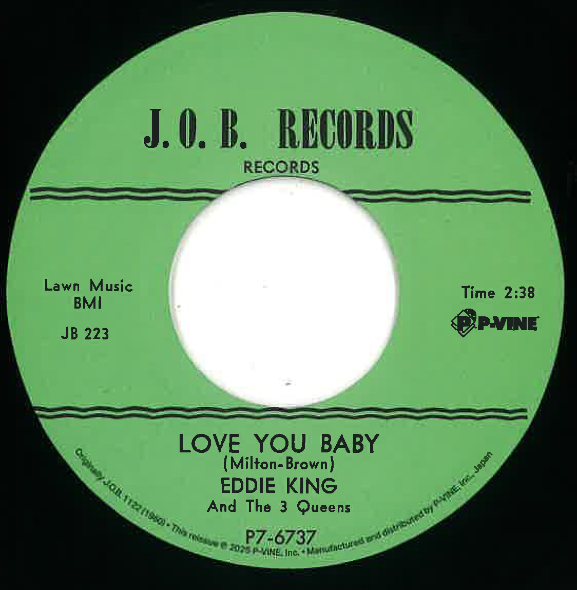 EDDIE KING (エディ・キング)  - Love You Baby / Shakin' Inside (Japan 正規限定復刻再発 7インチ+カンパニースリーブ /New) ロッキンブルース名曲２サイダー！