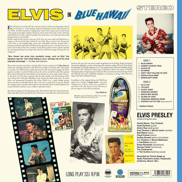 ELVIS PRESLEY (エルヴィス・プレスリー)  - Blue Hawaii (EU 限定ボーナス入り再発180g「ブルーVINYL」ステレオLP/New)'61年主演映画サントラ