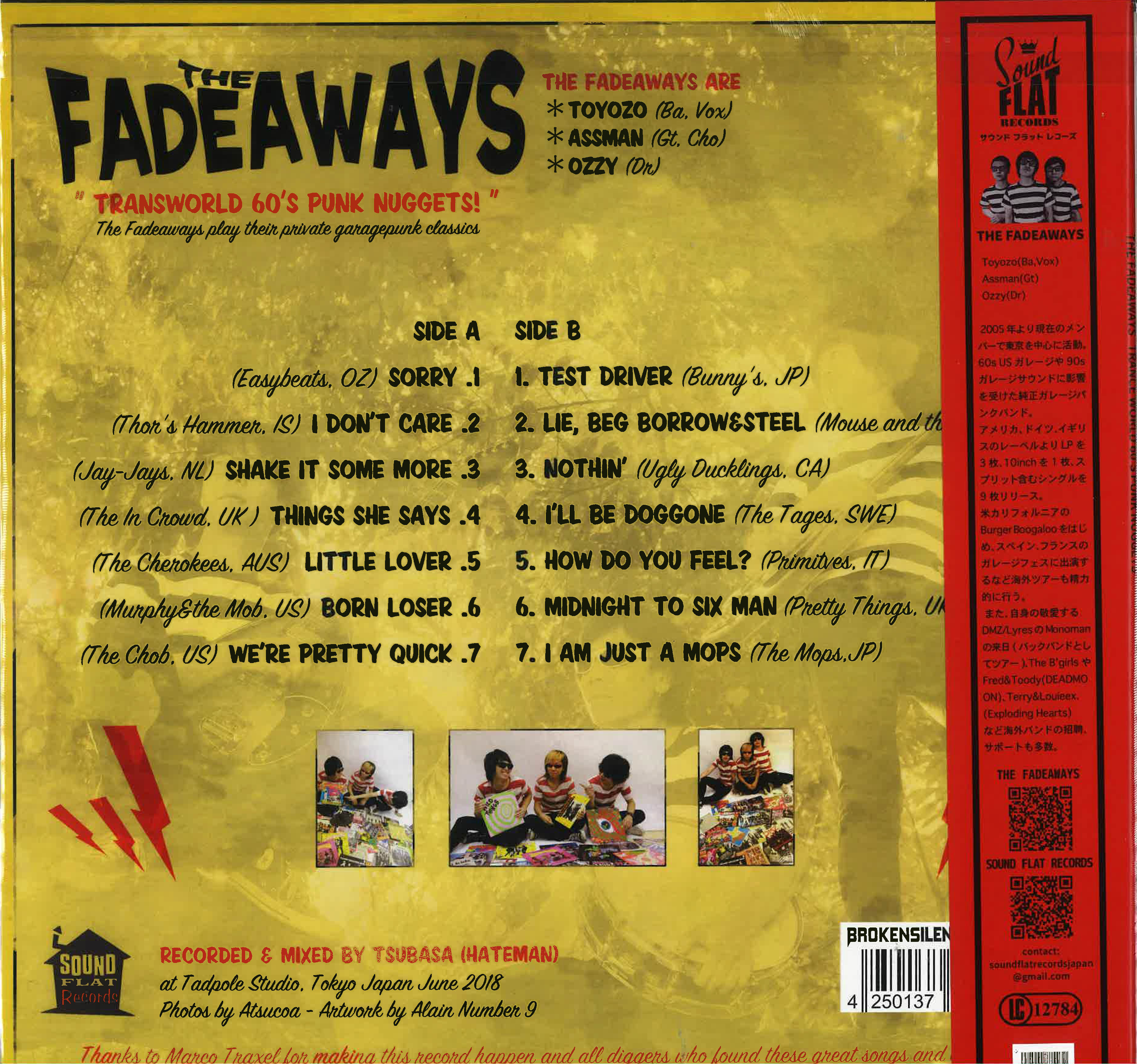 FADEAWAYS (フェイダウェイズ)  - Transworld 60's Punk Nuggets (German 限定 LP+日本帯付き/New)