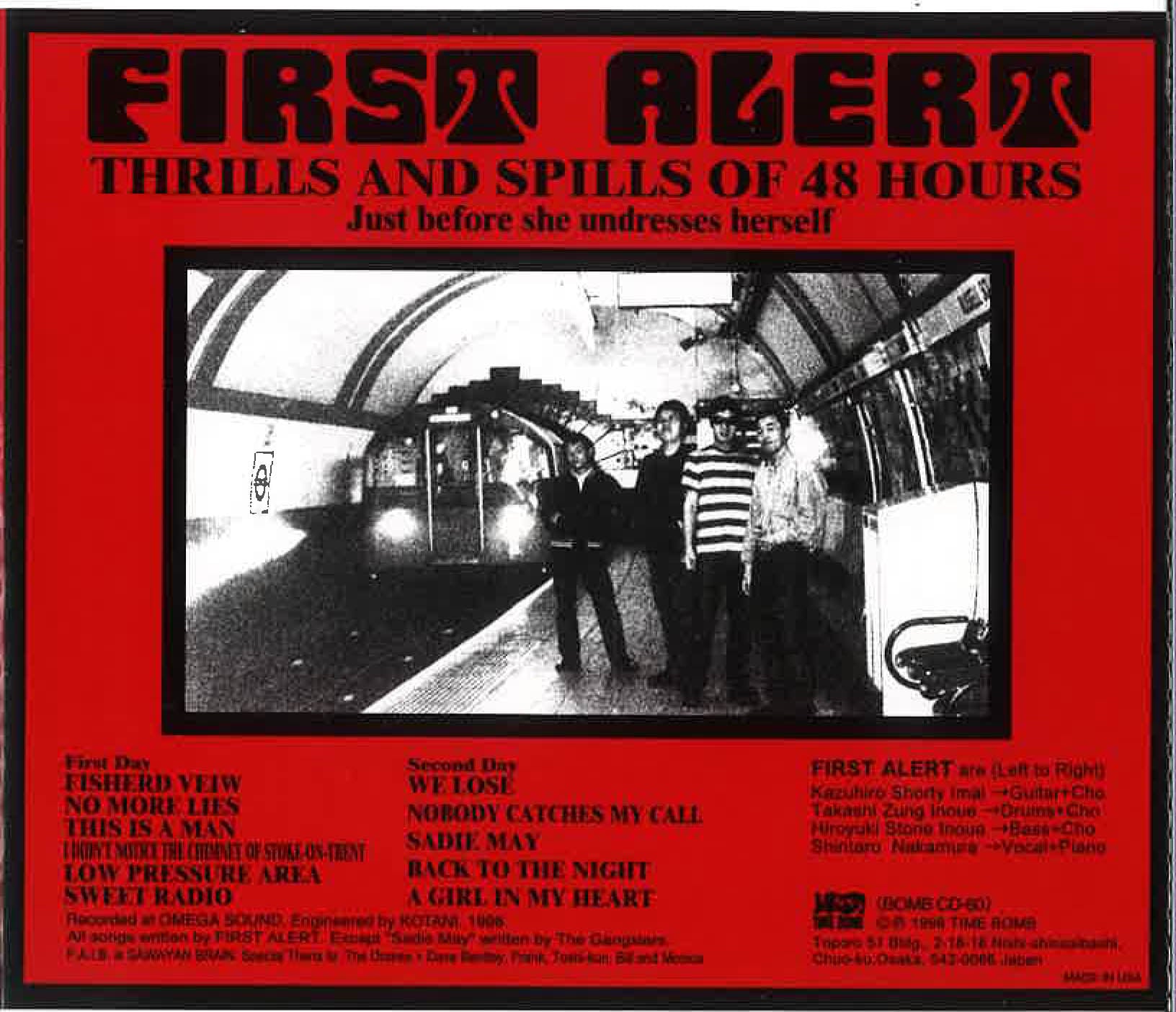 FIRST ALERT (ファースト・アラート) - Thrills And Spills Of 48 Hours (日本 タイムボム  限定 CD/ New) '99年デビュー・アルバム。