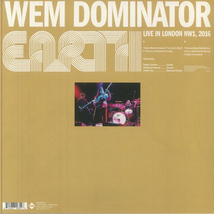 EARTH (アース)  - WEM Dominator - Live In London NW1, 2016 (UK 限定「ダークスター（スプラッター）ヴァイナル」 LP/NEW) '25年ライブアルバム