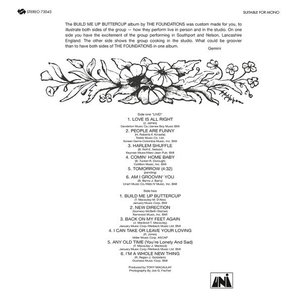 FOUNDATIONS, THE (ザ・ファウンデーションズ)  - Build Me Up Buttercup (US 限定2000枚再発「黄色＆シルヴァー VInyl」ステレオ LP+インナー、帯/New) '68年米国のみで発表のセカンド・アルバム