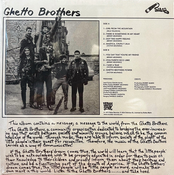 GHETTO BROTHERS (ゲットー・ブラザーズ)  - Power-Fuerza (スペイン限定復刻再発180g LP/New)幻の鬼レア・ラテンファンク名作！