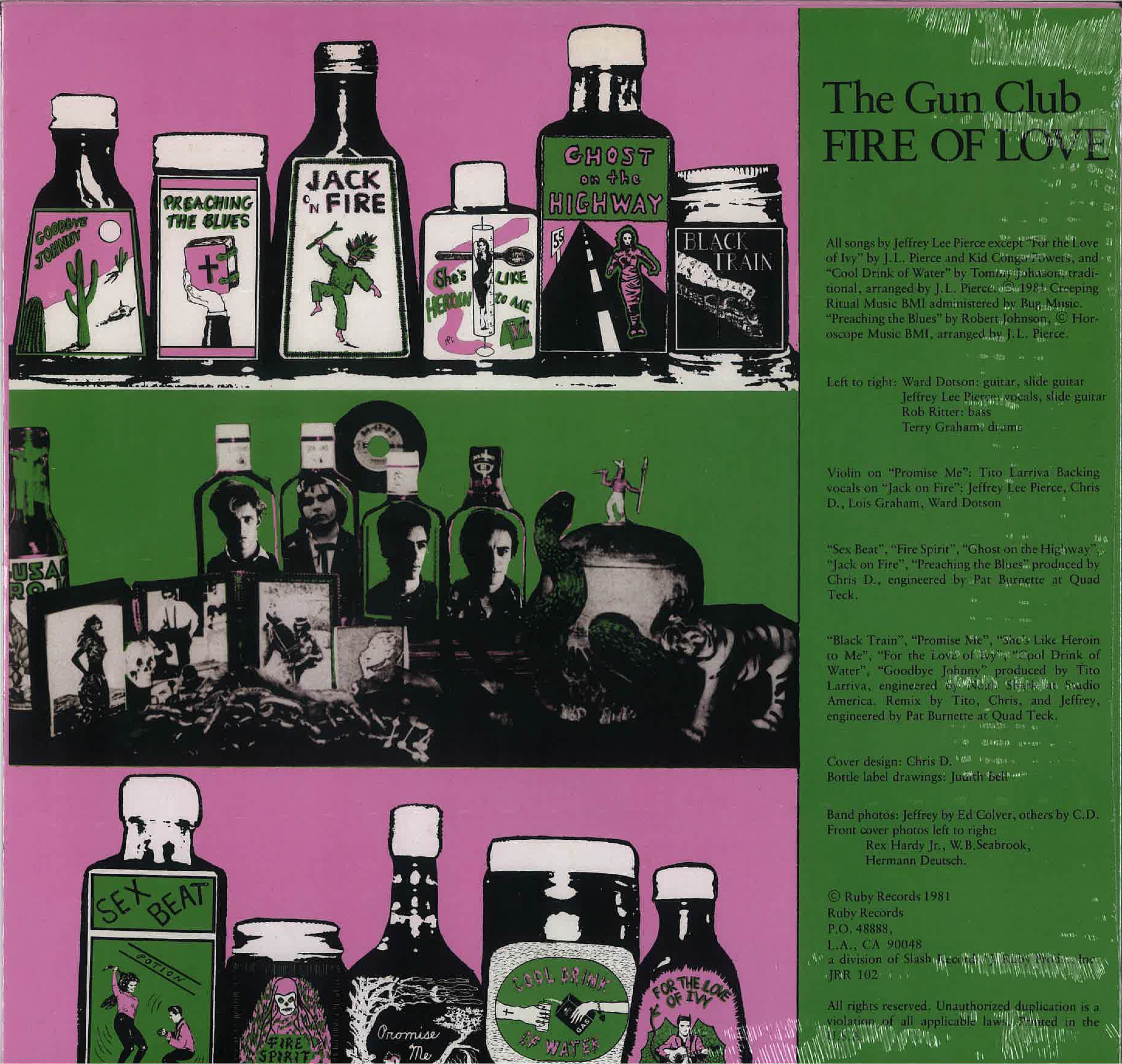GUN CLUB (ガン・クラブ)  - Fire Of Love (EU 限定リプロ再発「カラーVINYL」LP/New)82年デビューアルバム
