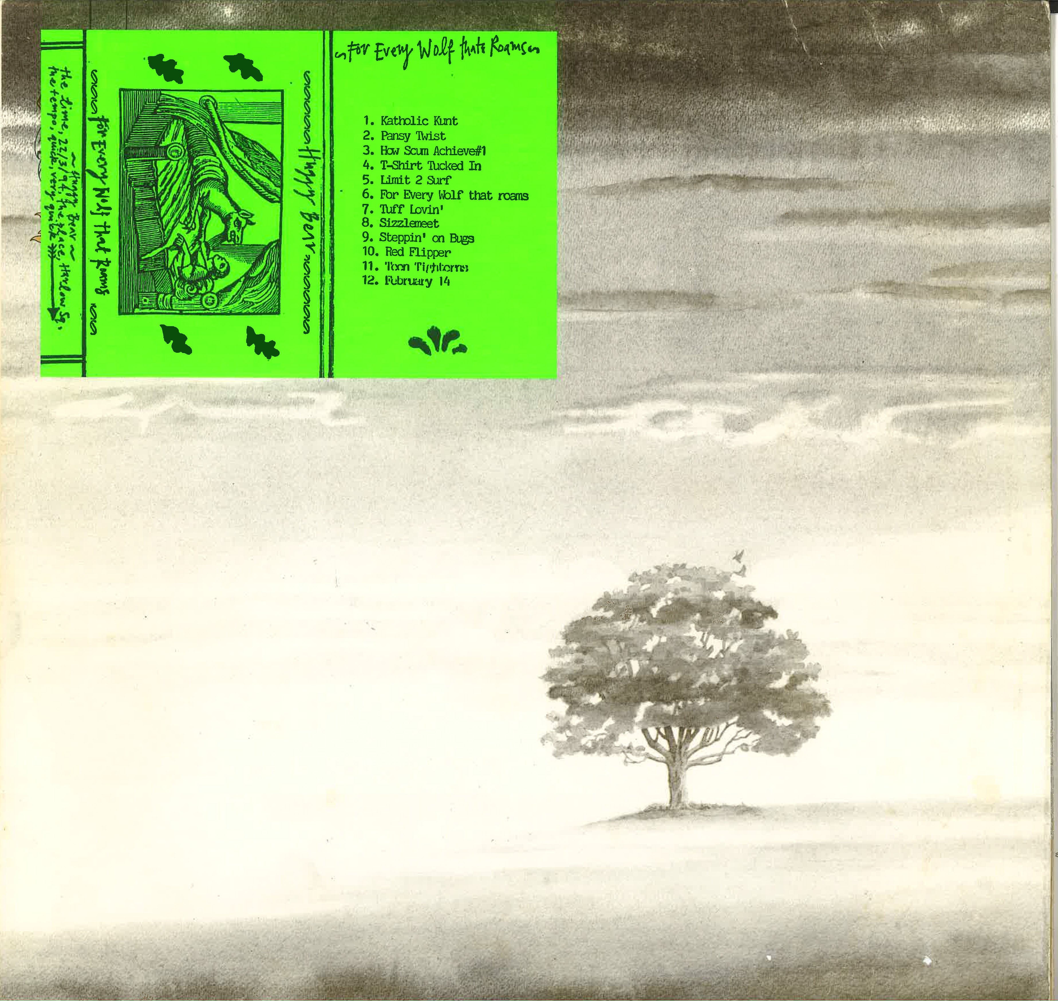 HUGGY BEAR (ハギー・ベア)  - For Every Wolf That Roams (US 限定「ファンクラブ」 LP+インサート2枚/リサイクル品ハンドメイドジャケ) '94年自主制作ライブ・カセットの初LP化！
