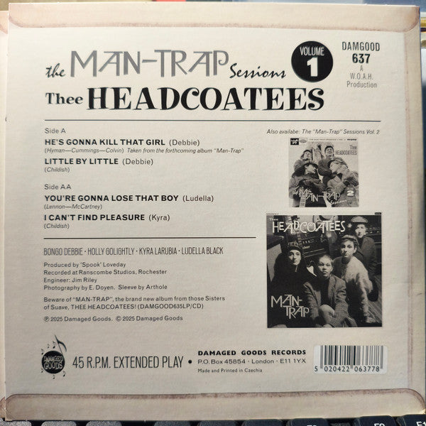 HEADCOATEES, THEE (ジー・ヘッドコーティーズ)  - The Man-Trap Sessions Volume 1 (UK 限定ジャケ付き4曲入り 7インチEP /New)26年ぶりの復活新作！