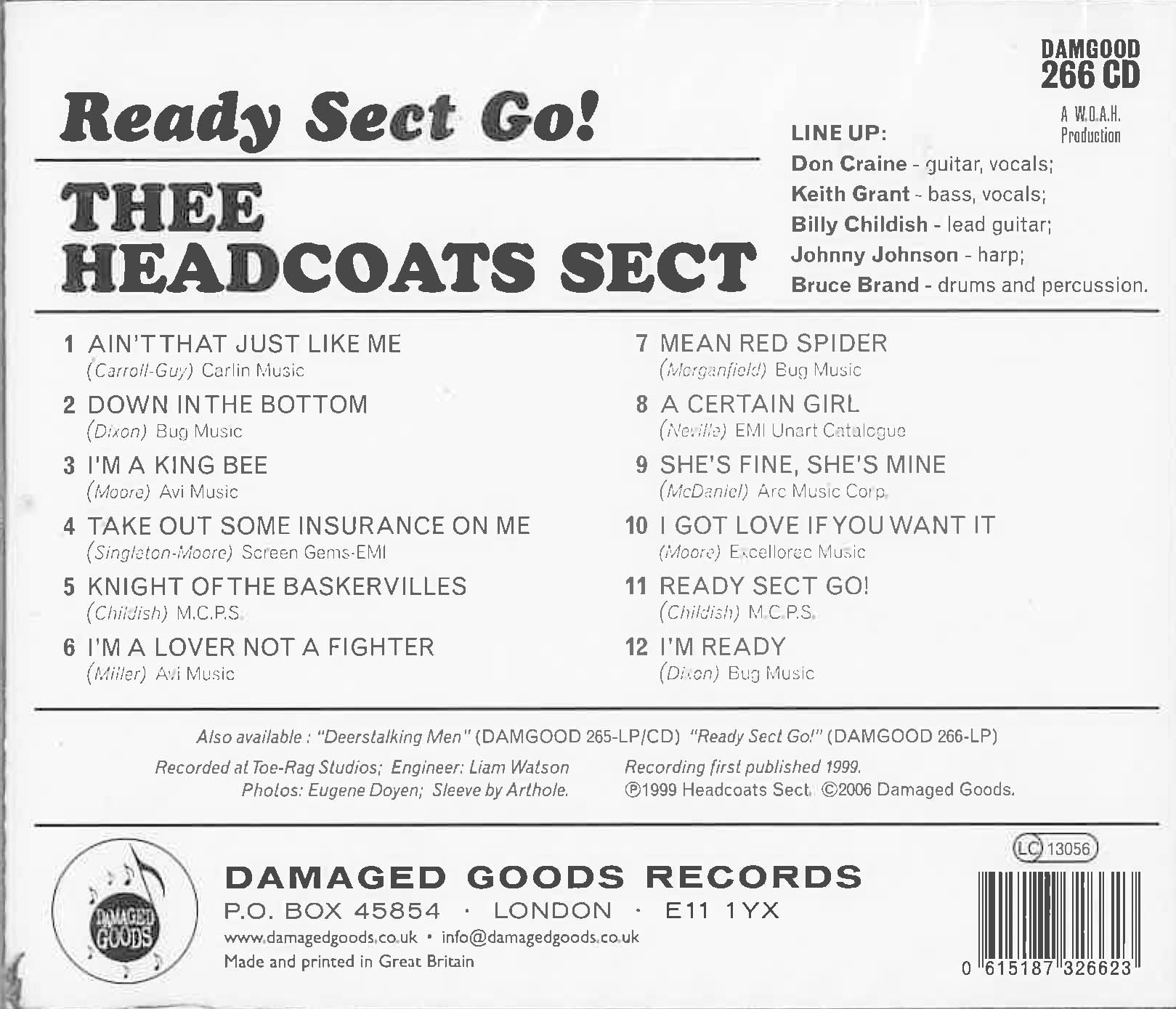 HEADCOATS SECT (ヘッドコーツ・セクト)  - Ready Sect Go! (UK 限定CD /New)ヘッドコーツ+ダウンライナーズセクト'99年2nd アルバム