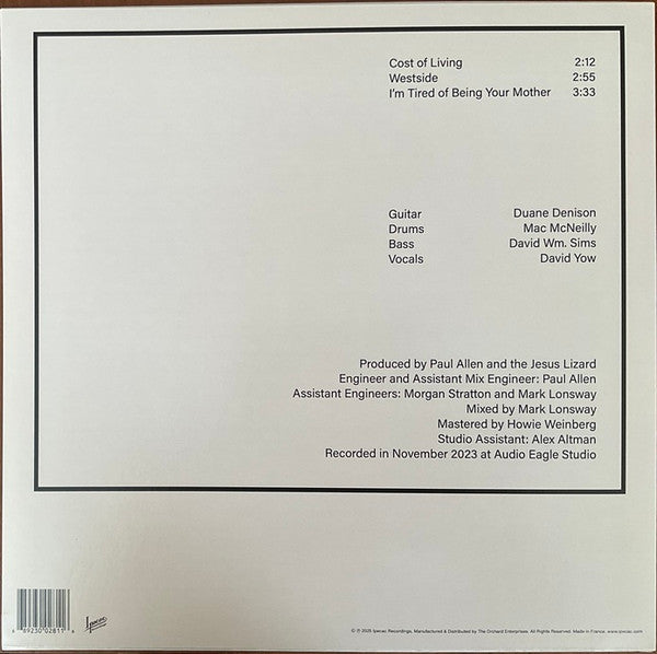 JESUS LIZARD, THE (ジーザス・リザード)  - Flux (US-UK RSD 2025 「2,160枚限定片面エッチング」 12インチ/NEW) '25年EP