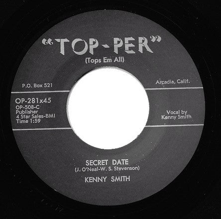 KENNY SMITH (ケニー・スミス)  - I'm So Lonesome, Baby / Secret Date (US 限定リプロ再発 7インチ/ New) 硬派テディボーイ（ヒルビリー）ロカビリー