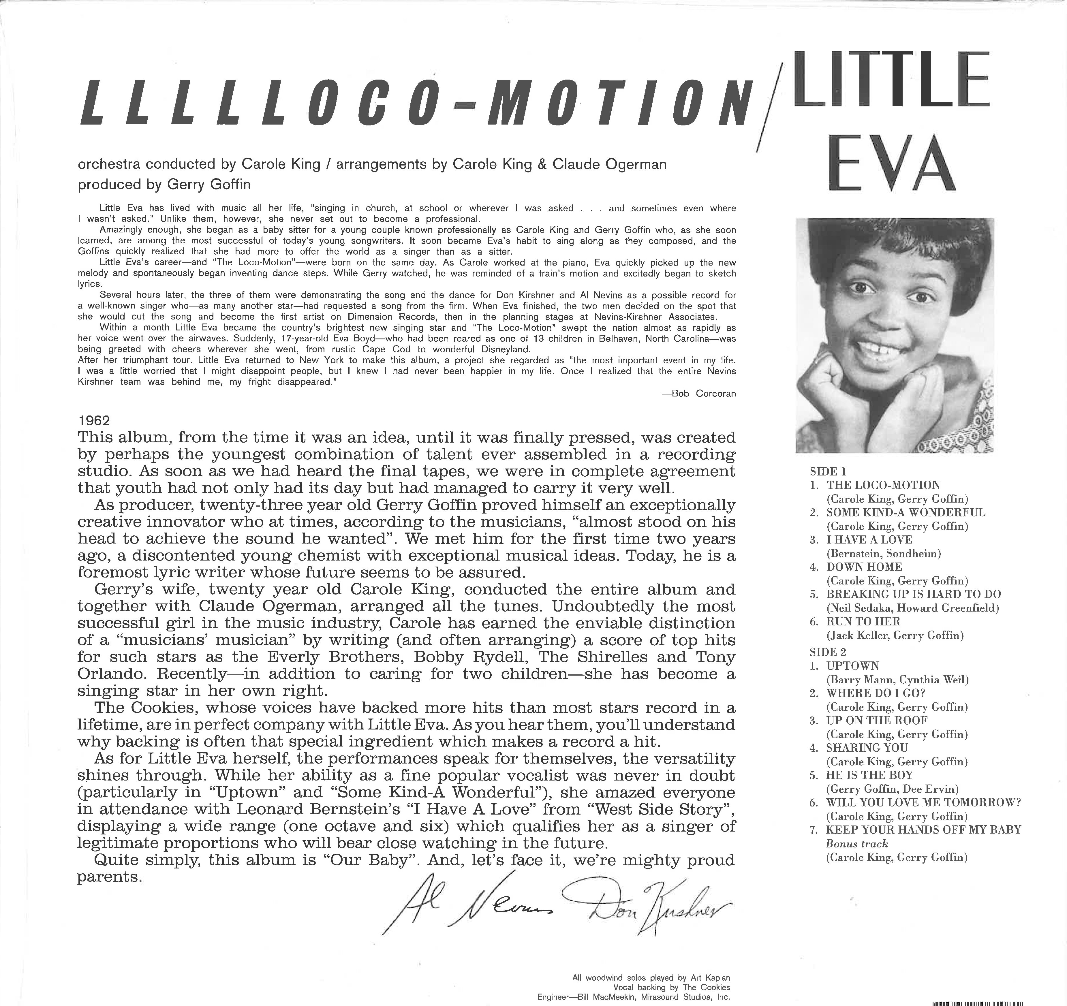 LITTLE EVA (リトル・エヴァ)  - Llllloco-Motion (EU 限定ボーナス入り復刻再発「ピンクVINYL」LP/ New) キャロル・キング溺愛娘'62年デビューアルバム！