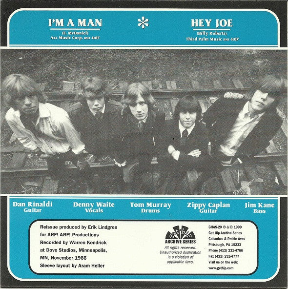 LITTER (リッター)  - I'm A Man / Hey Joe  (US 限定再発ジャケ付「ブラックVINYL」 7"/New)  60'sガレージ古典爆カヴァ！