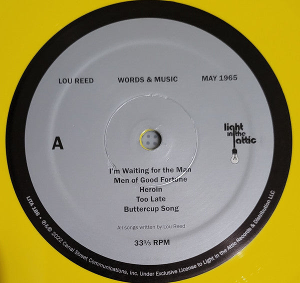 LOU REED (ルー・リード)  - Words & Music, May 1965 (US 限定「イエローVINYL」LP＋帯、ブックレット/New)