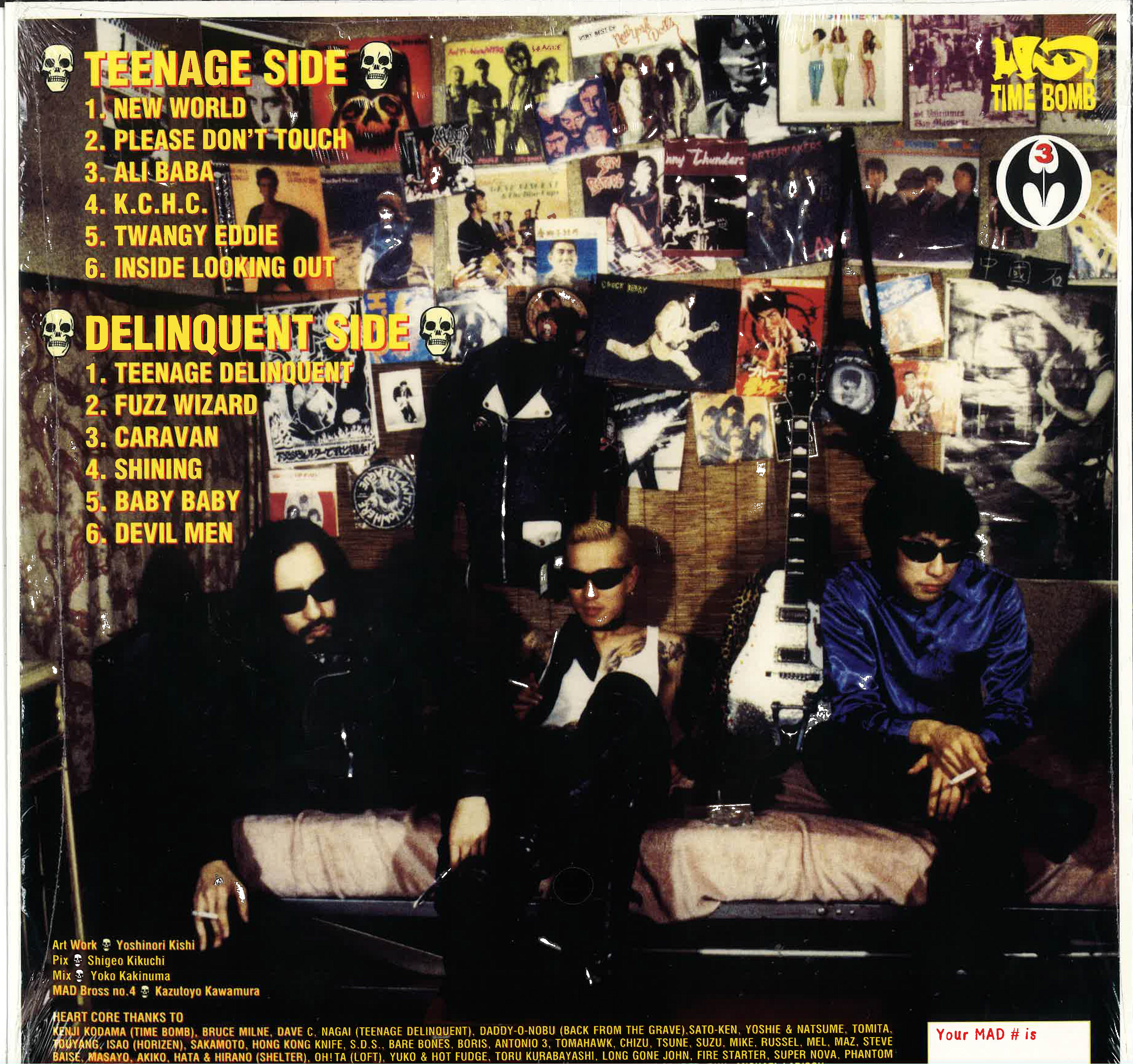 MAD 3 (マッド・スリー) - Teen-Age Delinquent  (Japan タイムボム 限定プロモ「カラー盤」 LP/New)'98年フル・セカンド・アルバム。
