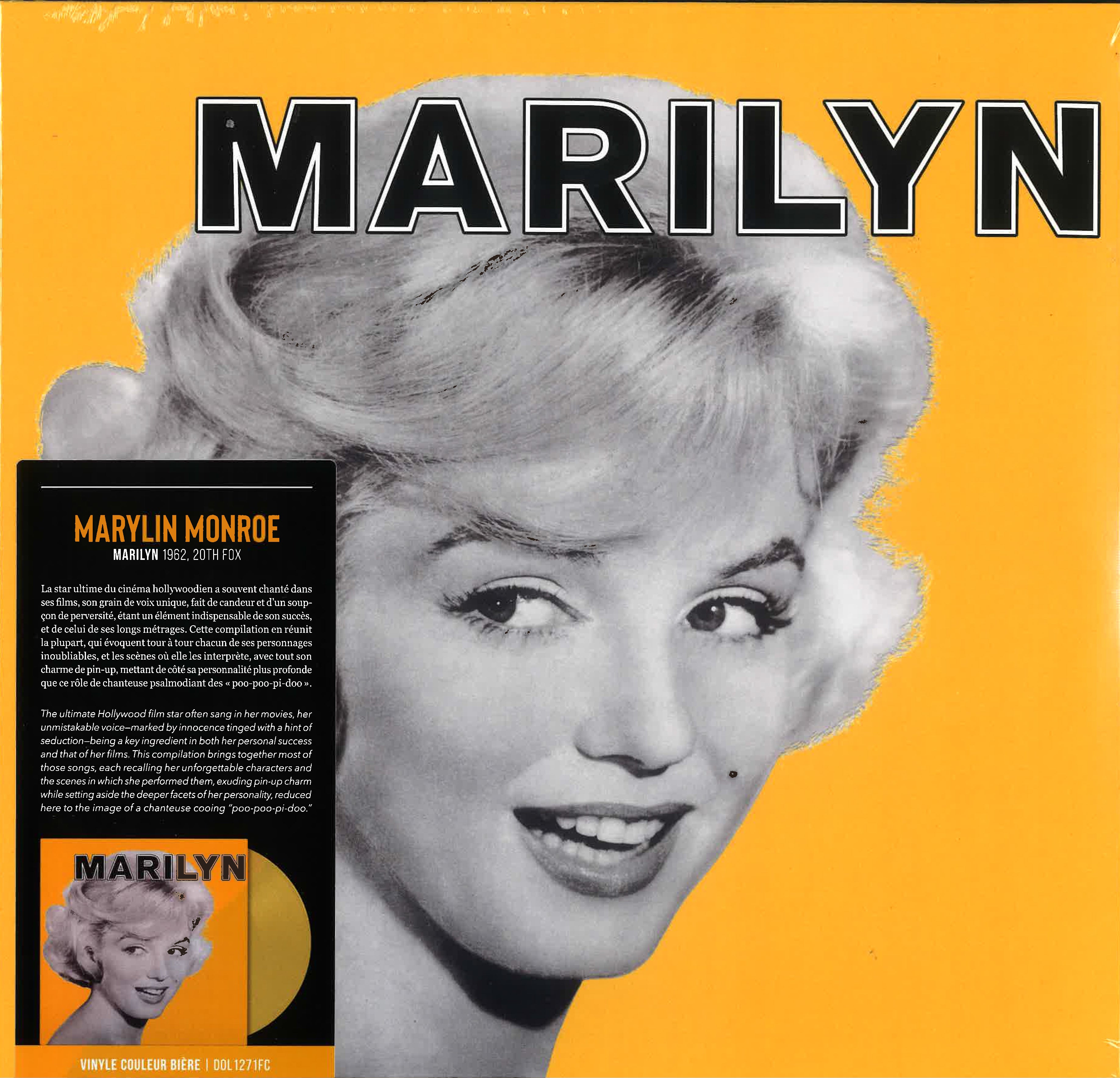 MARILYN MONROE (マリリン・モンロー)  - Marilyn Monroe (EU 限定ボーナス追加14曲入り再発「ゴールド VINYL」 LP/New) 主演映画3作からの選曲プラス！