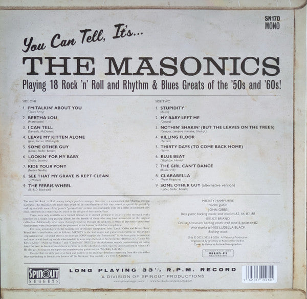 MASONICS, THE  (マーソニックス )  - You Can Tell, Its... The Masonics (UK 500枚限定モノラル LP/New) '23〜'25年発表カバー4曲入りEPx4種＋未発表のコンピ！