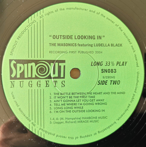 MASONICS, THE Featuring Ludella Black (マーソニックス= 元ミルクシェイク他、英ガレージレジェンド  feat. ルディラ・ブラック)  - Outside Looking In (UK 限定500枚ナンバリング入りモノラル LP/New) '05年5thアルバムの初LP 再発化！