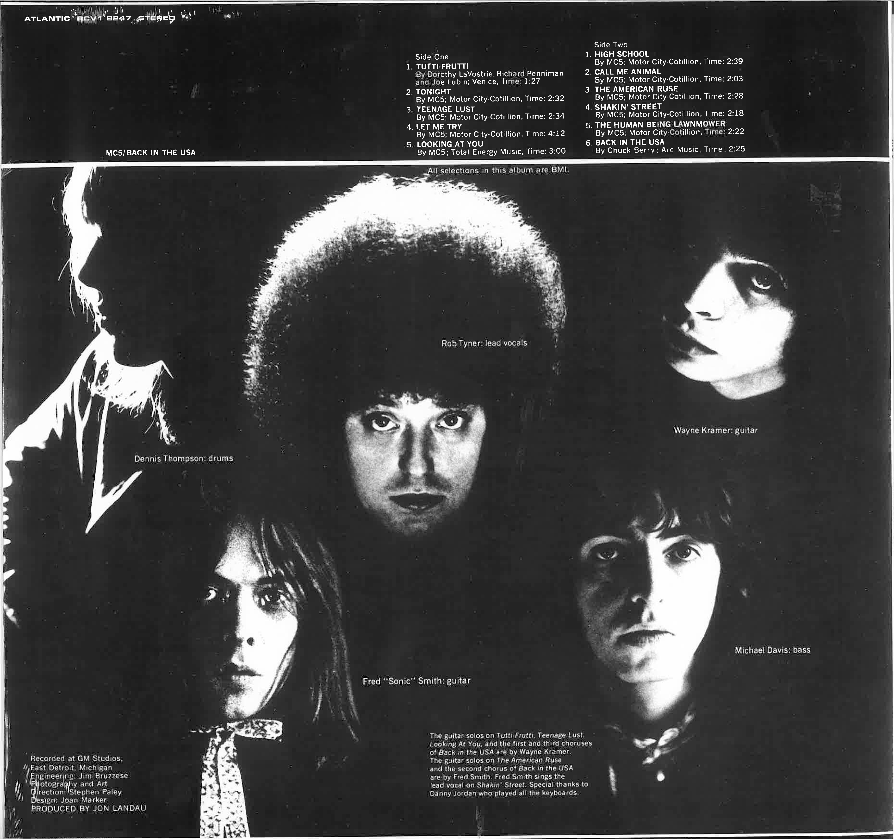 MC 5 (エム・シー・ファイヴ)  - Back In The USA (US 限定再発「クリスタル・クリア・ヴァイナル」LP/New) 70年初のスタジオ録音セカンドアルバム！