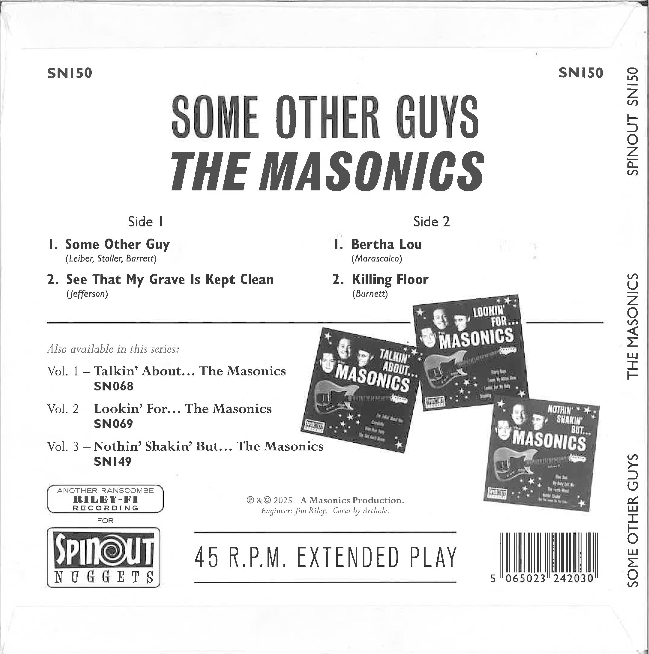 MASONICS, THE  (マーソニックス = 元ミルクシェイクス他、英ガレージレジェンド)  - Some Other Guys Volume 4 (UK 500枚限定4曲入り7インチEP/New) 連作カヴァEP'25年第4弾