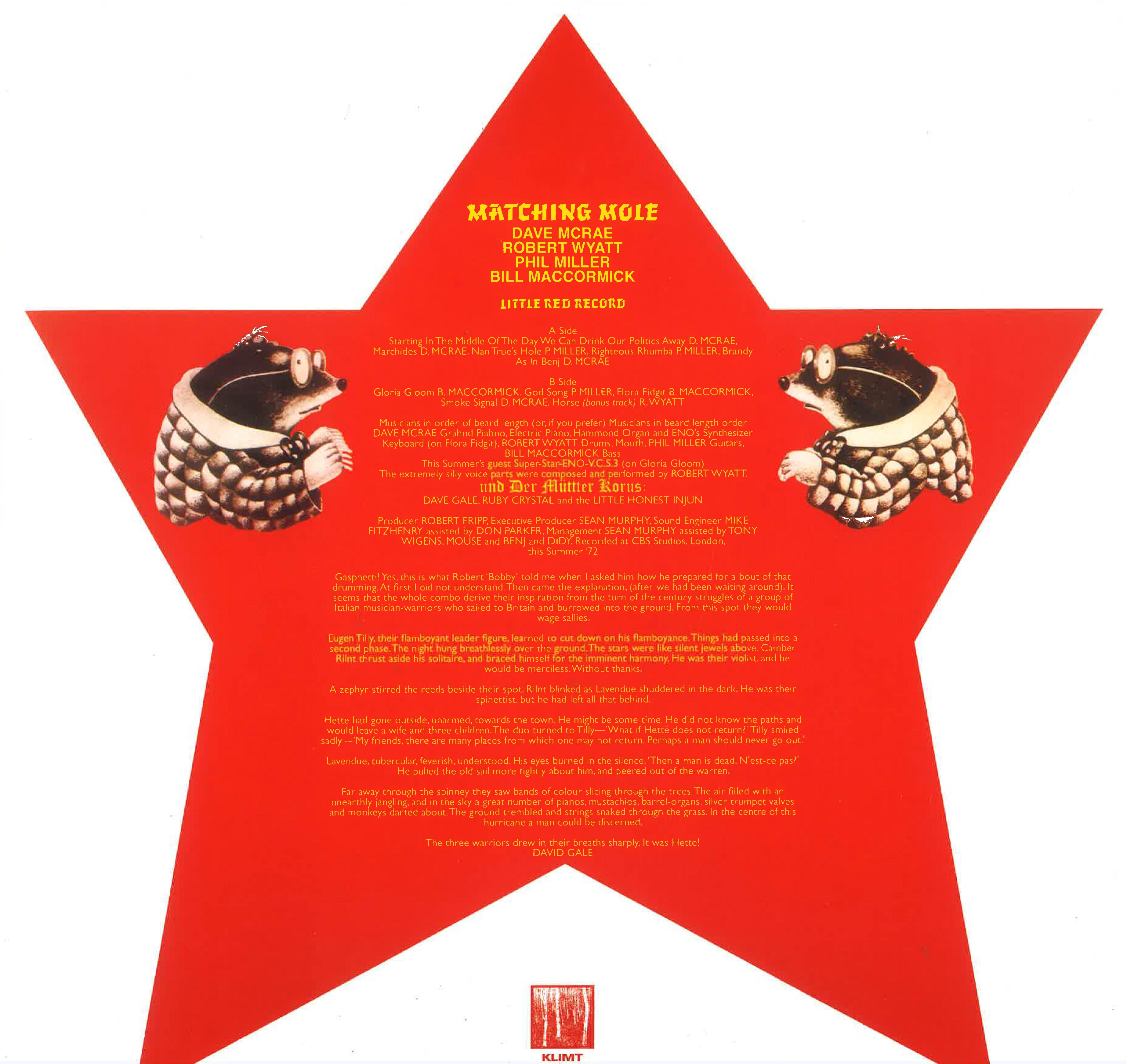 MATCHING MOLE (マッチング・モウル)  - Matching Mole's Little Red Record (EU 限定ボーナス入り再発「赤盤 」LP/New)