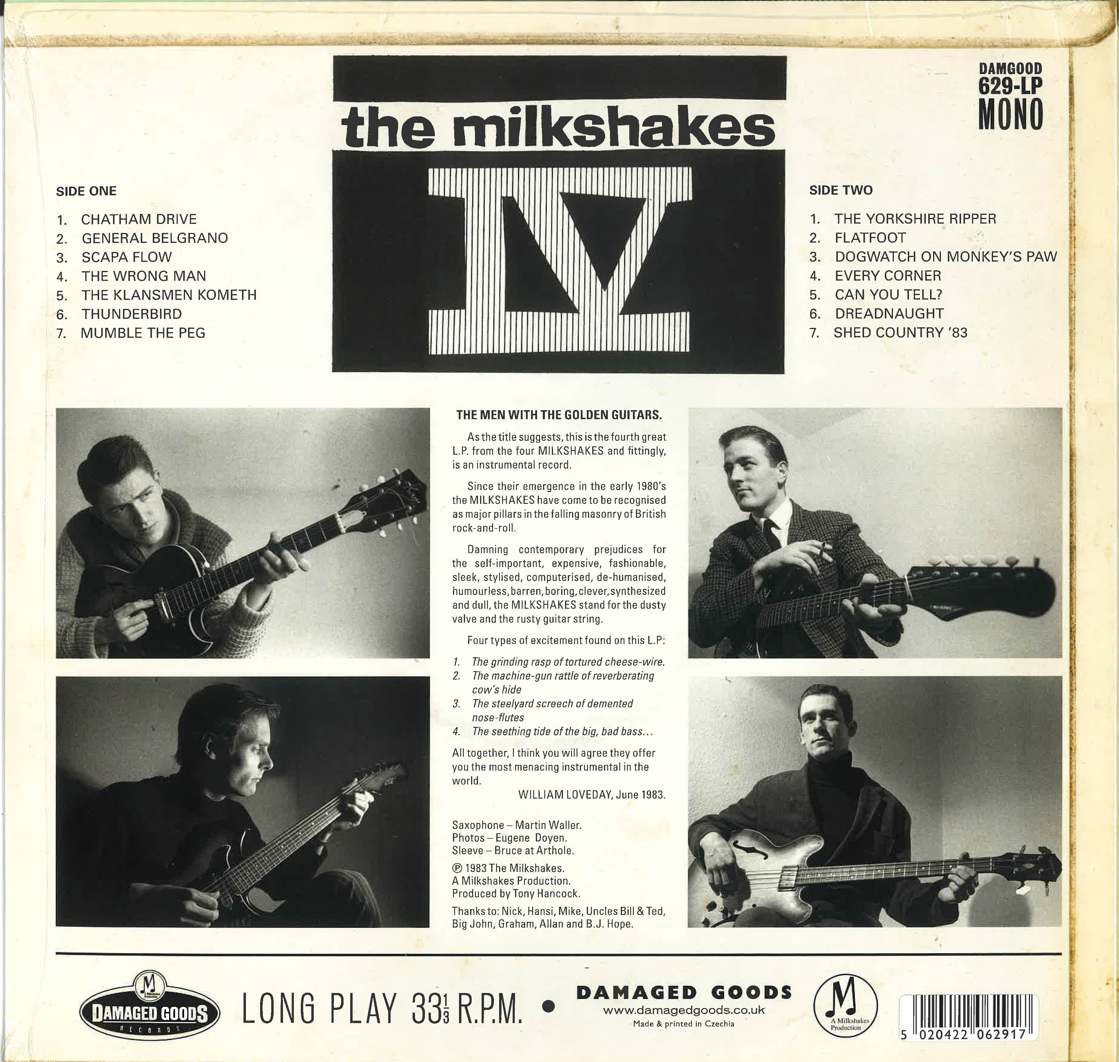 MILKSHAKES  (ミルクシェイクス)  - Milkshakes IV : The Men With The Golden Guitars (UK 限定復刻再発モノラル LP/New) '84年英4作目初の再発化！