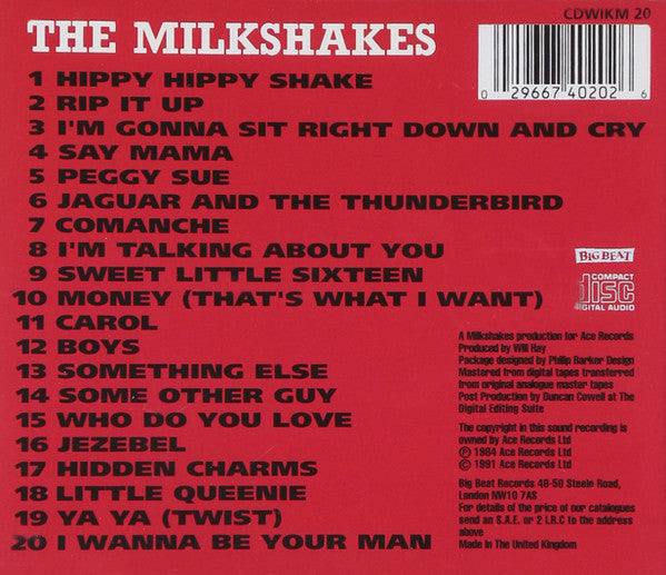 MILKSHAKES (ミルクシェイクス)  - 20 Rock & Roll Hits Of The 50S And 60S (UK 限定 CD /New)'84年スタジオ録音6作目アルバム全20曲！