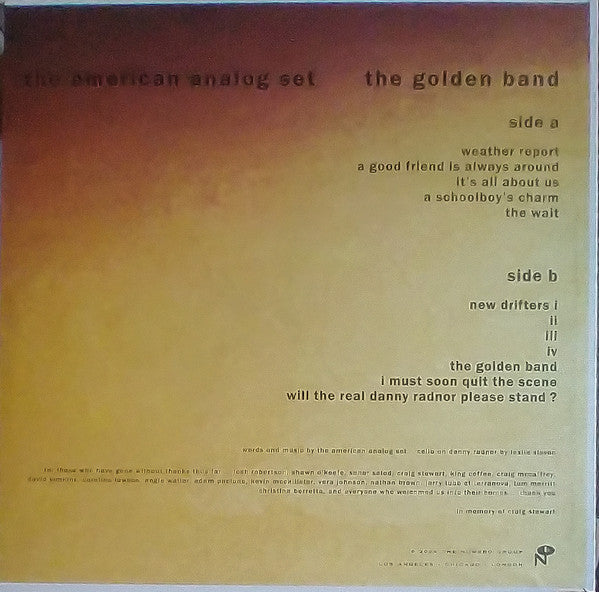 AMERICAN ANALOG SET, THE (ジ・アメリカン・アナログ・セット)  - The Golden Band (US 限定復刻リマスター再発「イエローヴァイナル」 LP/NEW)